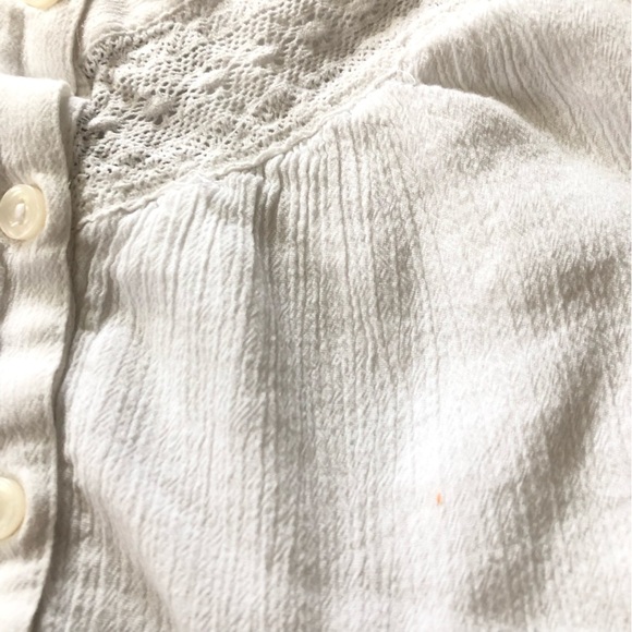 American Eagle Outfitters Lace Detailed Tiered Ruffle Top in White Size M - Picture 7 of 11